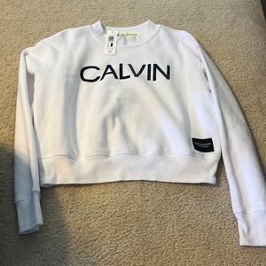 White Calvin Klein Crewneck Sweatshirt